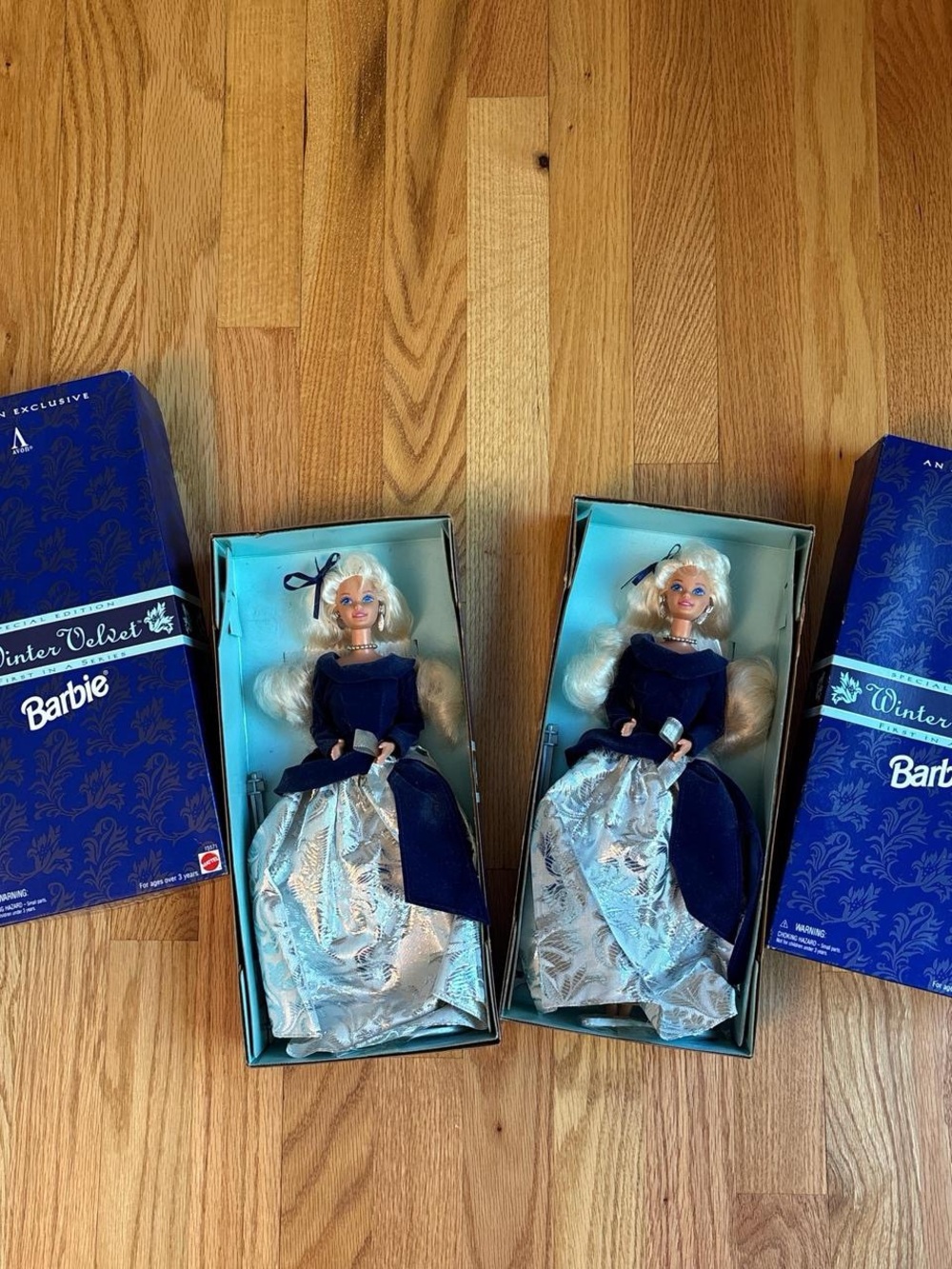 Vintage 1995 Avon Exclusive Special Edition Winter Velvet Barbie Mattel NIB x 2